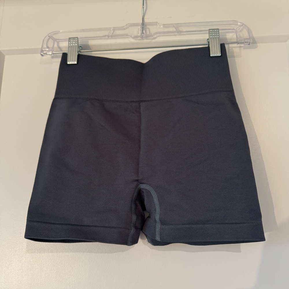 Shein Booty Scrunch Compressive Workout Shorts in Blue-Grey, Size XS
